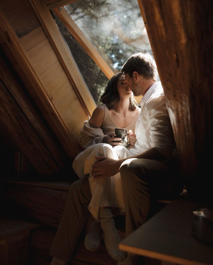 Cabin window light with warm wood and quiet closeness